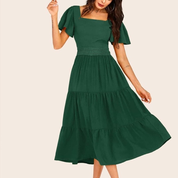 shein green maxi dress